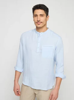 Maison Montagut Chemises>Chemise Col Tunisien En Lin - Romeo