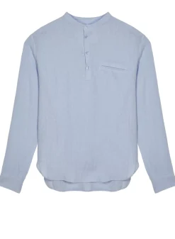 Maison Montagut Chemises>Chemise Col Tunisien En Lin - Romeo
