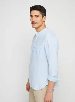 Maison Montagut Chemises>Chemise Col Tunisien En Lin - Romeo