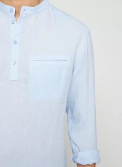 Maison Montagut Chemises>Chemise Col Tunisien En Lin - Romeo