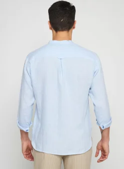 Maison Montagut Chemises>Chemise Col Tunisien En Lin - Romeo