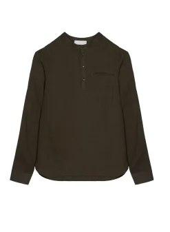 Maison Montagut Chemises>Chemise Col Tunisien En Lin - Romeo