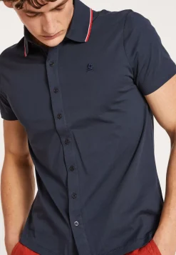 Maison Montagut Chemises>Chemise Manches Courtes En Coton Jersey - Baccara