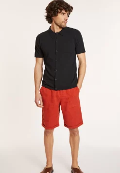Maison Montagut Chemises>Chemise Manches Courtes En Coton Brosse - Dominique