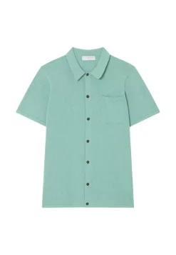 Maison Montagut Chemises>Chemise Manches Courtes En Coton Brosse - Dominique