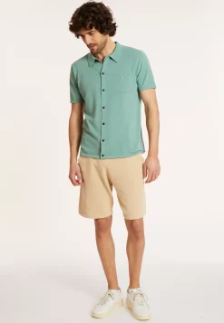 Maison Montagut Chemises>Chemise Manches Courtes En Coton Brosse - Dominique