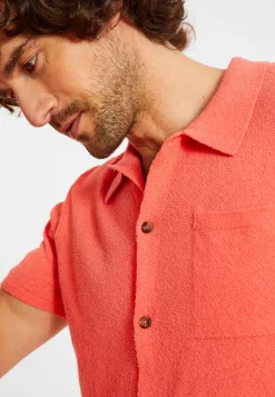 Maison Montagut Chemises>Chemise Manches Courtes En Coton Brosse - Dominique