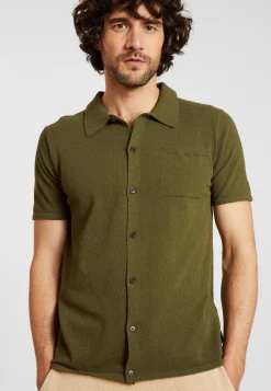 Maison Montagut Chemises>Chemise Manches Courtes En Coton Brosse - Dominique