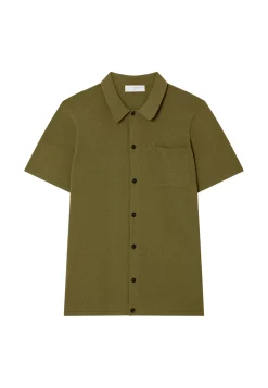 Maison Montagut Chemises>Chemise Manches Courtes En Coton Brosse - Dominique