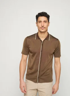 Maison Montagut Chemises>Chemise Manches Courtes En Fil Lumiere - Roman
