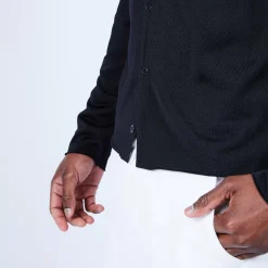 Maison Montagut Chemises>Chemise Manches Longues En Fil Lumiere - Lazar Noir