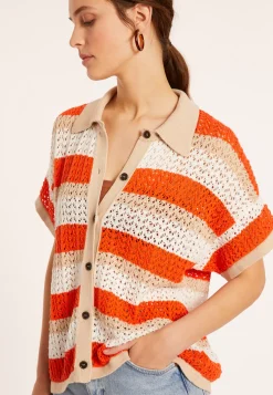Maison Montagut T-Shirts>Chemisier Ajoure En Coton Bio - Merlin