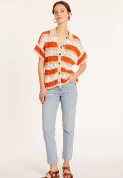 Maison Montagut T-Shirts>Chemisier Ajoure En Coton Bio - Merlin