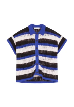 Maison Montagut T-Shirts>Chemisier Ajoure En Coton Bio - Merlin
