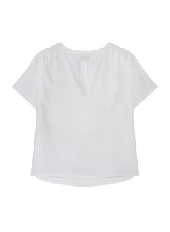 Maison Montagut T-Shirts>Chemisier Col Tunisien En Lin - Tonnie