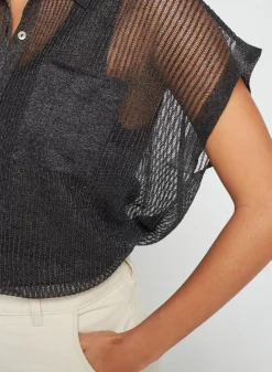 Maison Montagut T-Shirts>Chemisier Manches Courtes Effet Irrise - Stacy
