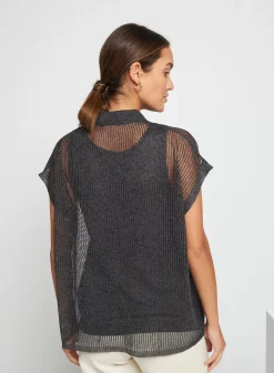 Maison Montagut T-Shirts>Chemisier Manches Courtes Effet Irrise - Stacy