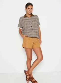 Maison Montagut T-Shirts>Chemisier Manches Courtes En Coton Bio - Sierita