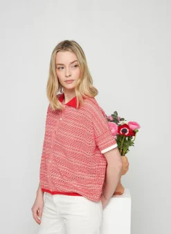 Maison Montagut T-Shirts>Chemisier Manches Courtes En Coton Bio - Sierita
