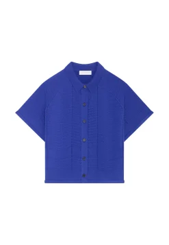 Maison Montagut Chemisiers>Chemisier Manches Courtes En Coton - Medina Bleu Fonce