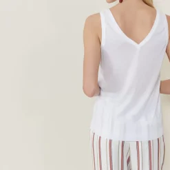 Maison Montagut T-Shirts>Debardeur Col V En Lyocell - Blou