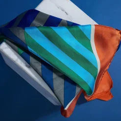 Maison Montagut Accessoires>Foulard 100% Soie - Florine Bleu Moyen