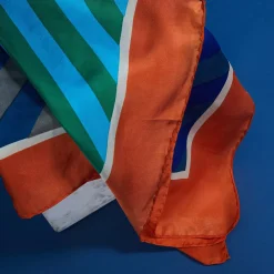 Maison Montagut Accessoires>Foulard 100% Soie - Florine Bleu Moyen