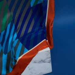 Maison Montagut Accessoires>Foulard 100% Soie - Florine Bleu Moyen