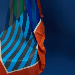 Maison Montagut Accessoires>Foulard 100% Soie - Florine Bleu Moyen
