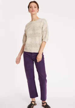 Maison Montagut Vestes Et Gilets>Gilet Ajoure En Coton Et Lin - Maylisse