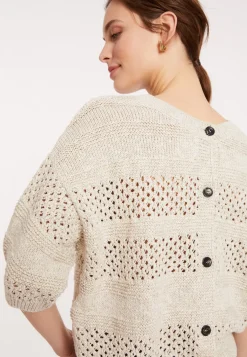 Maison Montagut Vestes Et Gilets>Gilet Ajoure En Coton Et Lin - Maylisse