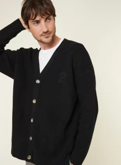 Maison Montagut Vestes Et Gilets>Gilet Ample Boutone Avec Logo En Laine Merinos - Frederic