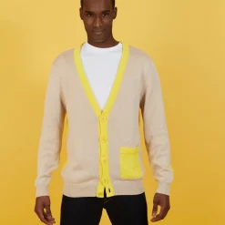 Maison Montagut Vestes Et Gilets>Gilet Bicolore En Gros Coton Bio - Pierra