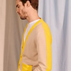 Maison Montagut Vestes Et Gilets>Gilet Bicolore En Gros Coton Bio - Pierra