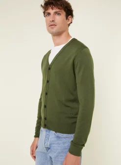 Maison Montagut Vestes Et Gilets>Gilet Boutonne Avec Logo En Laine Merinos - Etienne