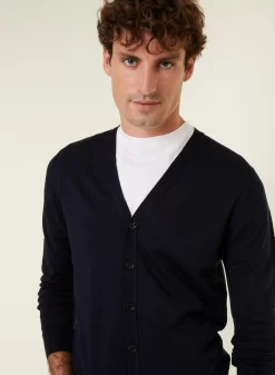 Maison Montagut Vestes Et Gilets>Gilet Boutonne Avec Logo En Laine Merinos - Etienne