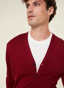 Maison Montagut Vestes Et Gilets>Gilet Boutonne Avec Logo En Laine Merinos - Etienne