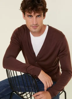Maison Montagut Vestes Et Gilets>Gilet Boutonne Avec Logo En Laine Merinos - Etienne