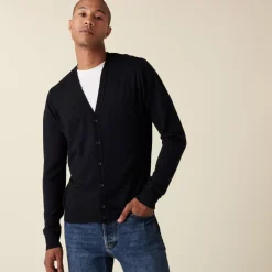 Maison Montagut Vestes Et Gilets>Gilet Boutonne Avec Logo En Laine Merinos - Etienne
