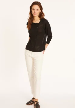 Maison Montagut Vestes Et Gilets>Gilet Boutonne En Lin Flamme - Mado