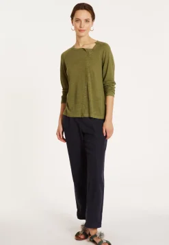 Maison Montagut Vestes Et Gilets>Gilet Boutonne En Lin Flamme - Mado