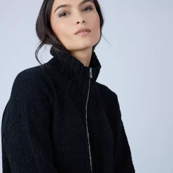 Maison Montagut Vestes Et Gilets>Gilet Col Montant En Soie Laine Velours - Bresil