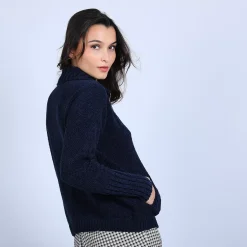 Maison Montagut Vestes Et Gilets>Gilet Col Montant En Soie Laine Velours - Bresil