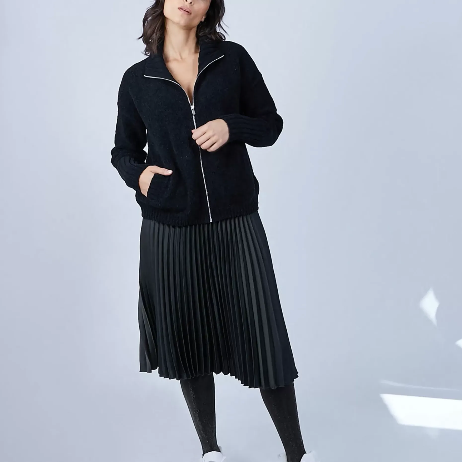 Maison Montagut Vestes Et Gilets>Gilet Col Montant En Soie Laine Velours - Bresil