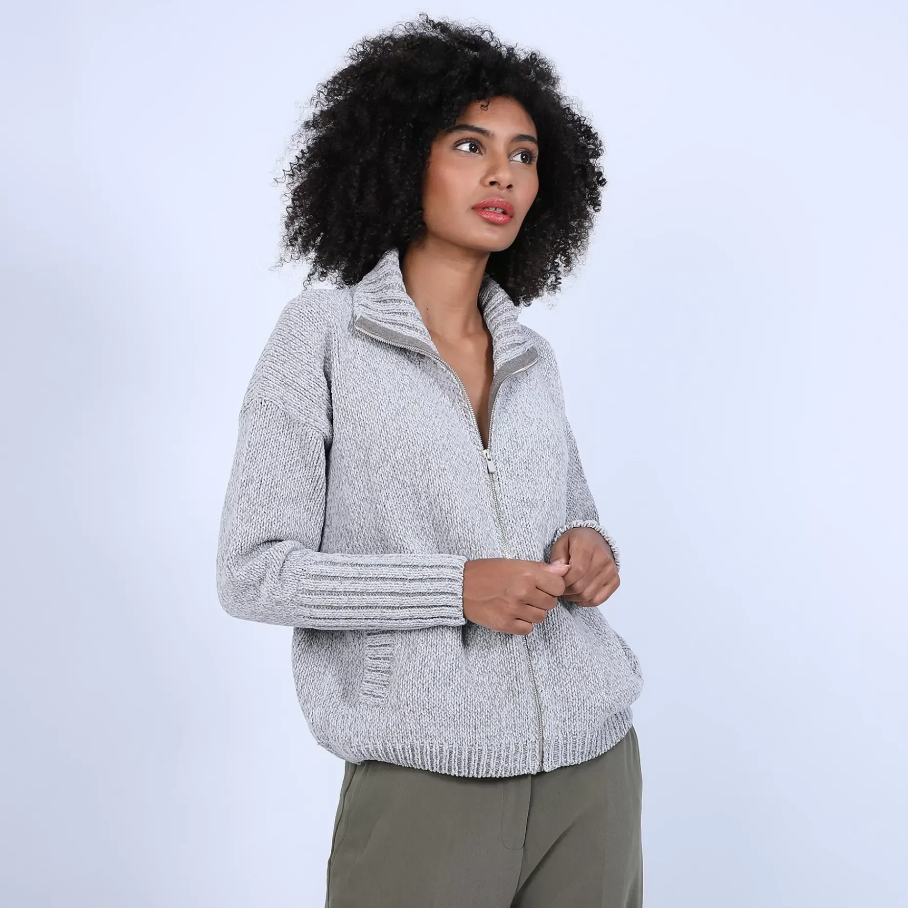 Maison Montagut Vestes Et Gilets>Gilet Col Montant En Soie Laine Velours - Bresil