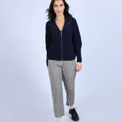 Maison Montagut Vestes Et Gilets>Gilet Col Montant En Soie Laine Velours - Bresil