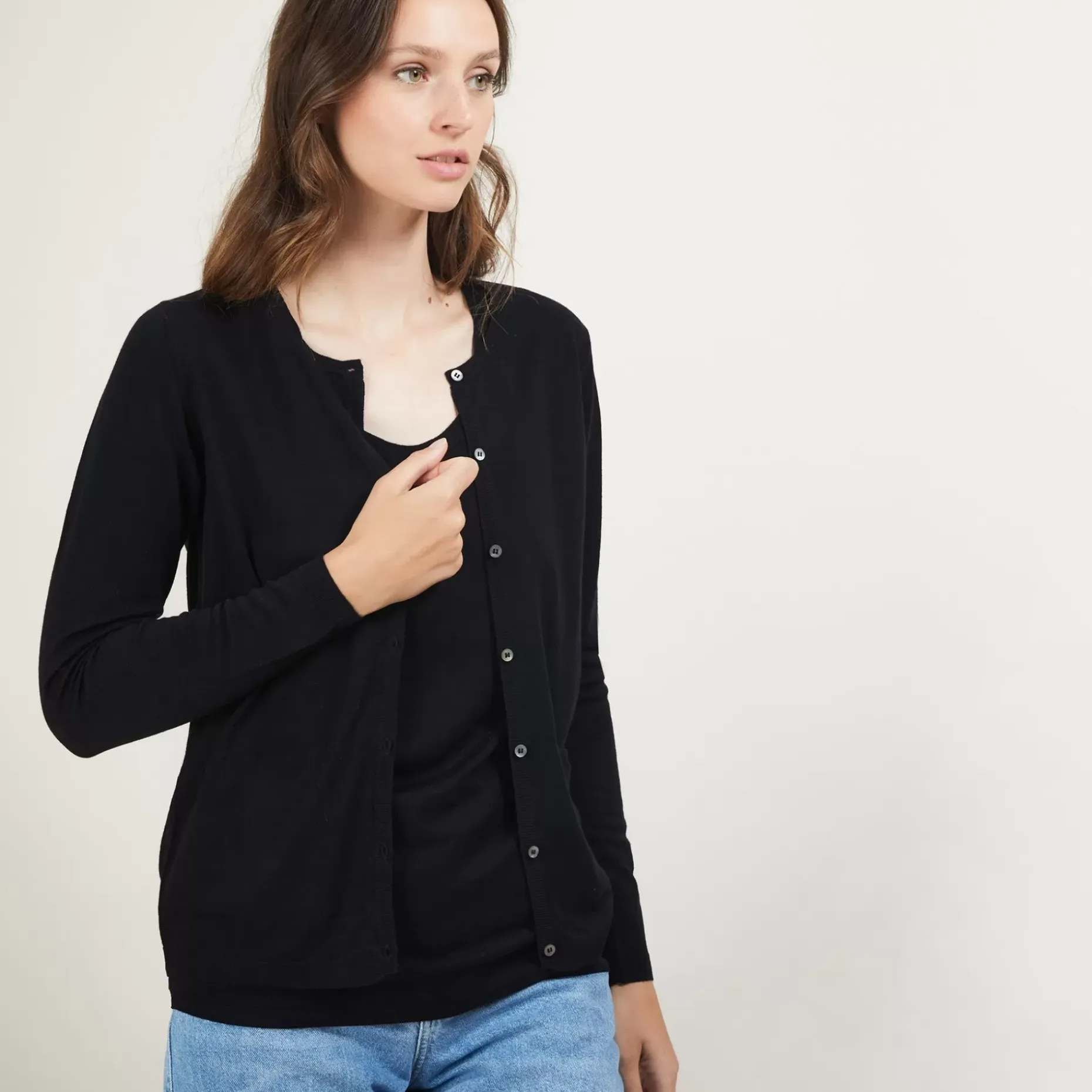 Maison Montagut Vestes Et Gilets>Gilet Col Rond En Laine Merinos - Betsi