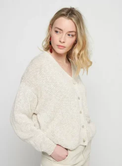 Maison Montagut Vestes Et Gilets>Gilet Col V En Coton Et Lin - Thais