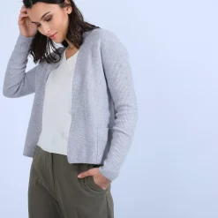 Maison Montagut Vestes Et Gilets>Gilet Court Avec Poches En Cachemire - Basma