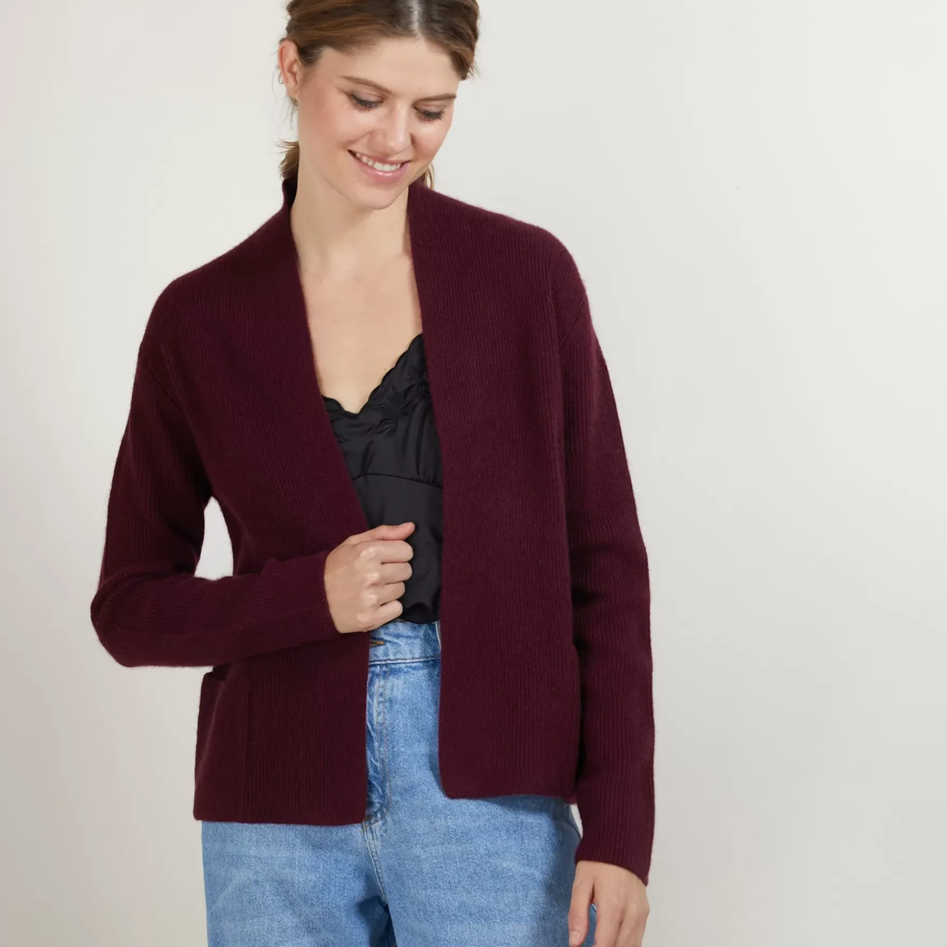 Maison Montagut Vestes Et Gilets>Gilet Court En Cachemire Avec Poches - Basma